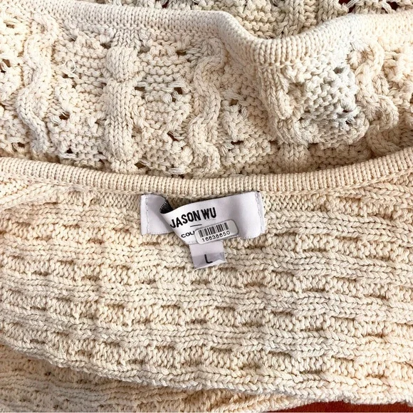 Jason Wu Crochet Knit Tank Top in Ivory Cream Size Large - Picture 6 of 7